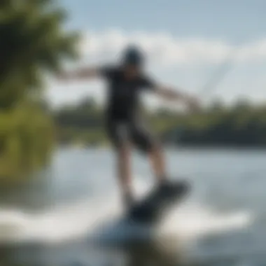 Experience the Thrill of Wakeboarding Dynamic wakeboarder gliding over water