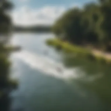 A Beautiful Setting for Watersports Scenic view of the Orlando Wakeboard Park with lush surroundings