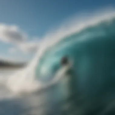 A surfer riding a powerful wave at a hidden surf spot