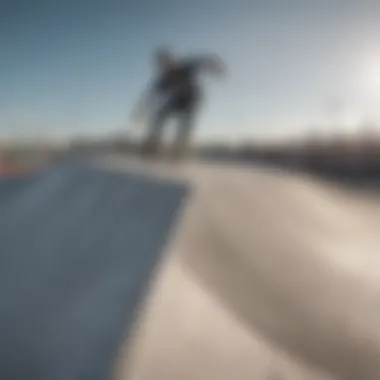 Athlete demonstrating techniques on a quarter pipe ramp