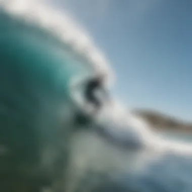 Surfing Competition Action A dynamic image of a surfing competition with waves crashing