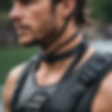 Detailed view of the rogue neck harness design