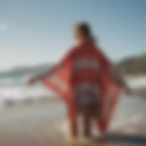 Stylish Slowtide Surf Poncho on the beach