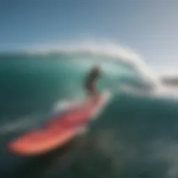 A vibrant scene of surfers riding waves at Surf Diva Summer Camp