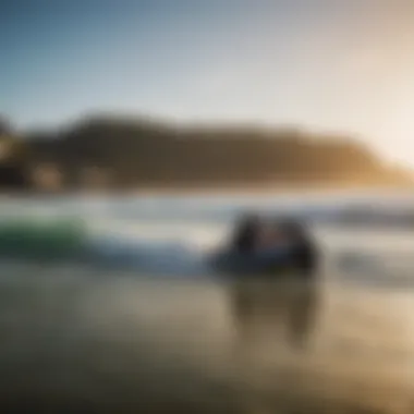 Bodyboarding Community Interaction A group of bodyboarders sharing experiences and tips on the beach