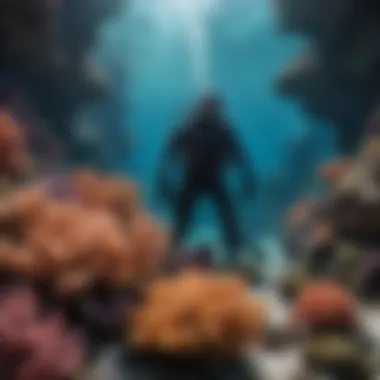 Diver exploring a vibrant coral reef