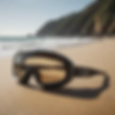 Diverse Eye Protection Options for Surfers Variety of eye protection gear displayed on a beach