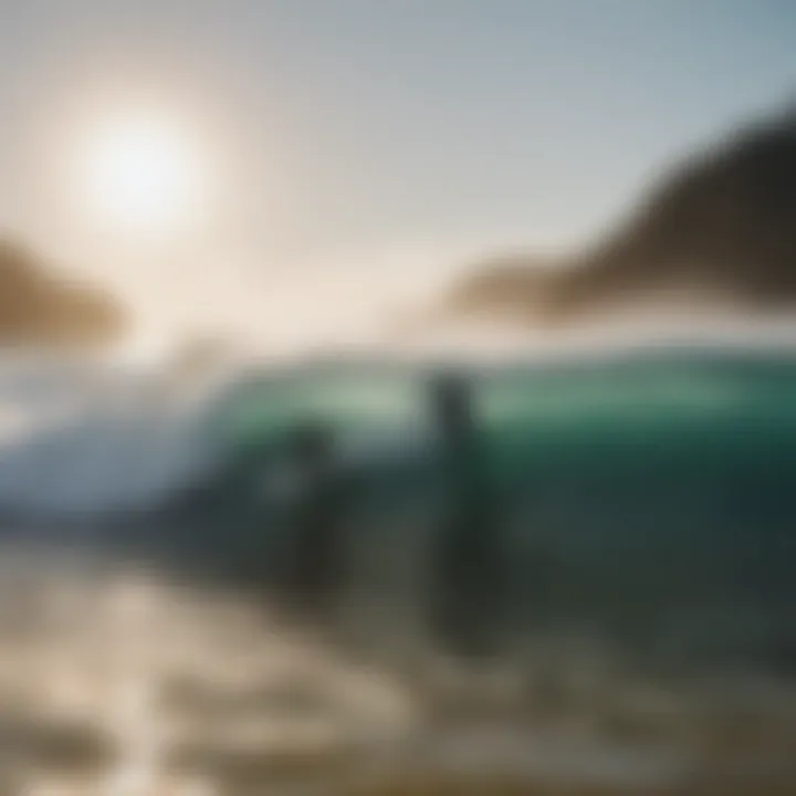 Surfing conditions at a local beach