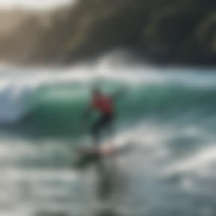 Surfer demonstrating safety practices