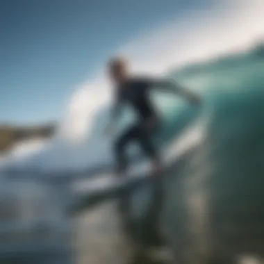 Athlete leveraging wearable technology for surfing performance Competitive surfer using technology for performance analysis