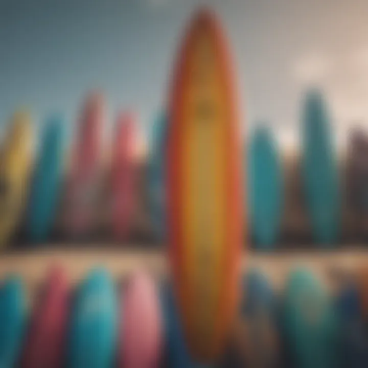 Colorful surfboard designs displayed for inspiration