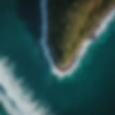 Aerial view of a vibrant surf spot in Sumbawa