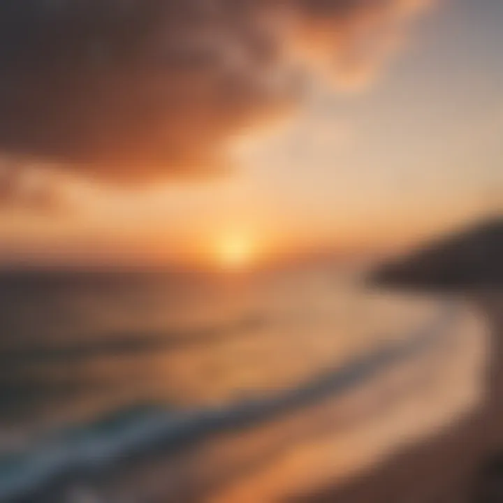 A breathtaking sunset over the Sicilian coastline with kites in the sky