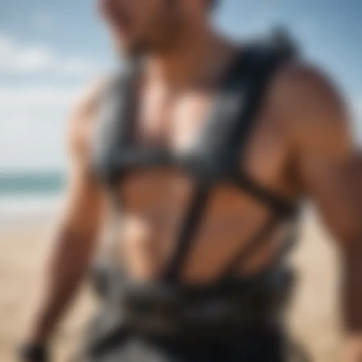 Close-up of a modern kitesurfing harness