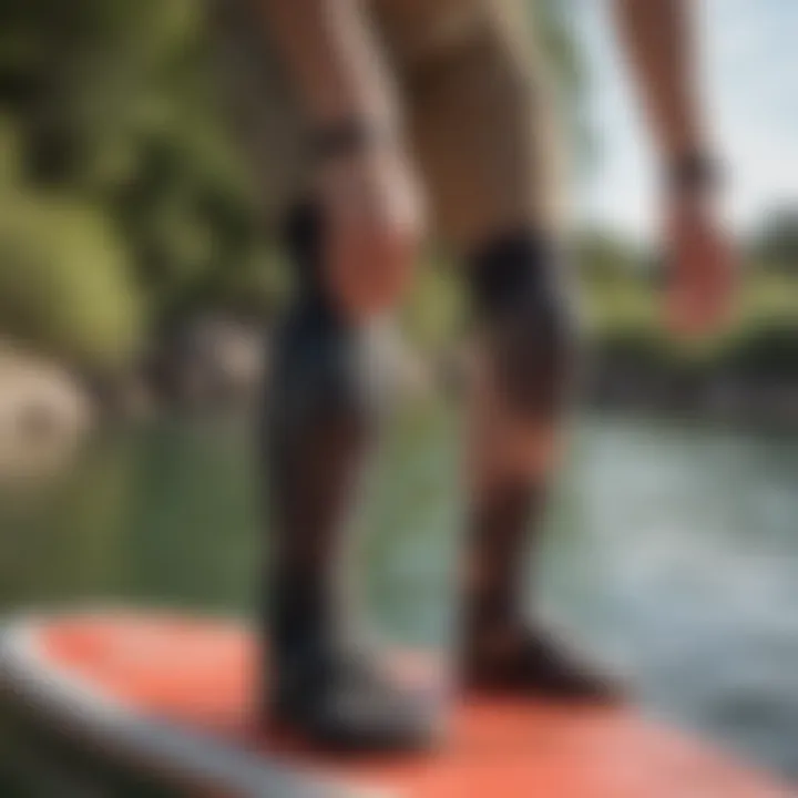 Close-up of high-quality knee pads suitable for paddle boarding