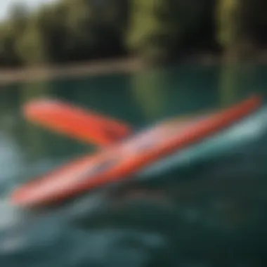 Innovative Design of Liquid Force Foil Wing A detailed view of a Liquid Force foil wing showcasing its sleek design and hydrodynamic features
