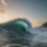 Dynamic ocean waves crashing against the shore