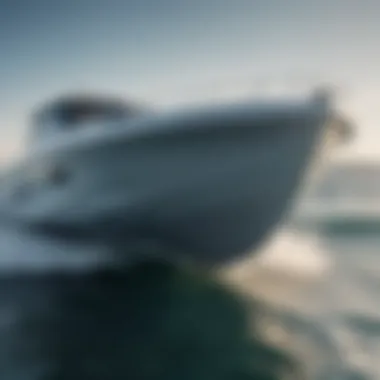 A close-up of the hull of a sailing boat designed for optimal speed skimming.