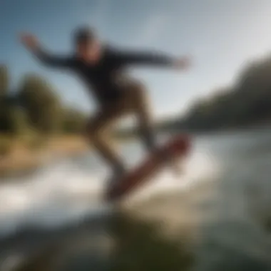 The ollie in full motion Dynamic image of an ollie in action