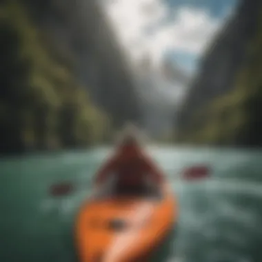 Kayaker wearing Patagonia Cap on a vibrant river