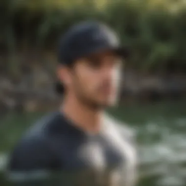 Athlete wearing RVCA Flexfit hat during water sports