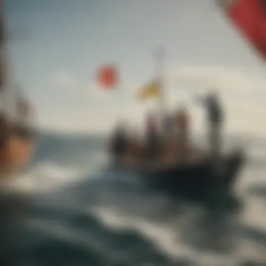 Practical Application of Signal Flags Sailors using signal flags for communication on the water