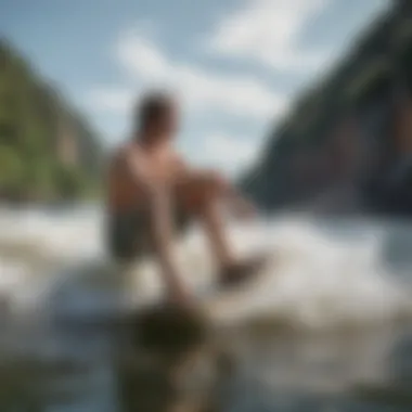 A person enjoying watersports while wearing Sanuk hemp shoes