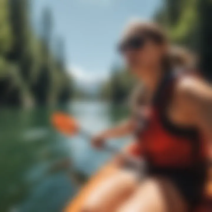 Active individual wearing Smith Shoutout sunglasses while kayaking