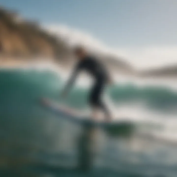 A local surf school with eager students learning to surf