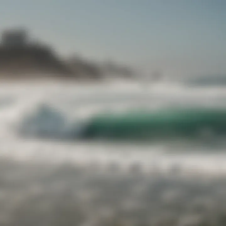 Surfers riding the powerful waves at Praia da Matosinhos