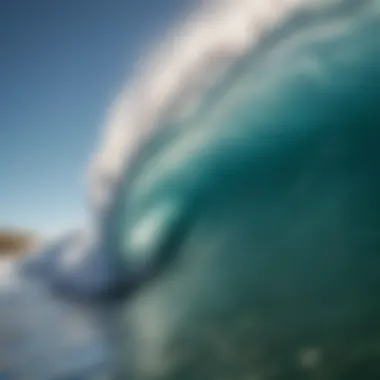 A vibrant ocean wave forming and breaking