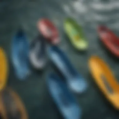 Sustainability of Second-Hand Swim Fins An eco-friendly illustration depicting the sustainability of choosing second-hand swim fins.