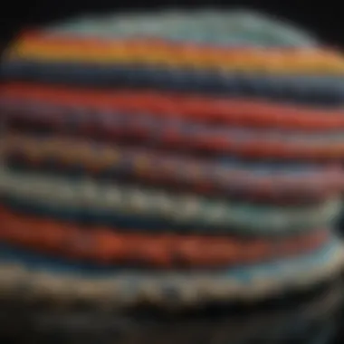 Close-up of materials used in braided bracelet making