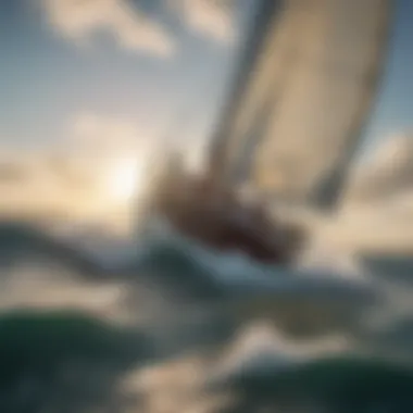 Sailing Through Swell Sailboats navigating through swell, emphasizing water dynamics