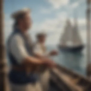 Traditional maritime artwork depicting sailors invoking blessings.