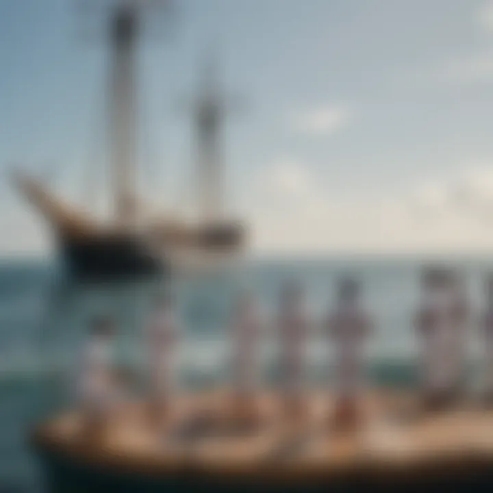 A group of sailors gathered for a blessing ceremony before setting sail.