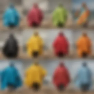 Historical evolution of surf ponchos displayed in a collage