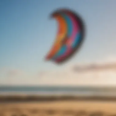 Close-up of a kitesurfing kite showcasing its design