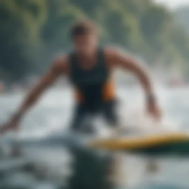 Athletes engaging in water sports