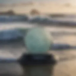 A close-up of a surf radar device displaying wave patterns