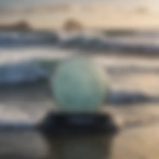 A close-up of a surf radar device displaying wave patterns