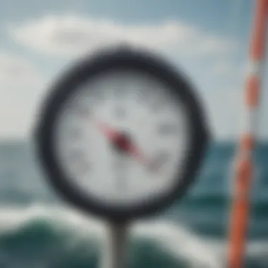 Wind Direction Gauge in Watersport Wind direction gauge in action during a watersport