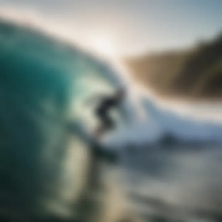 A surfer enjoying the waves, embodying the spirit of aquatic sports