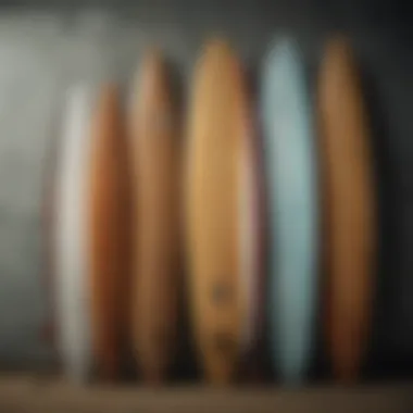 A collection of various Walden surfboards displayed for sale