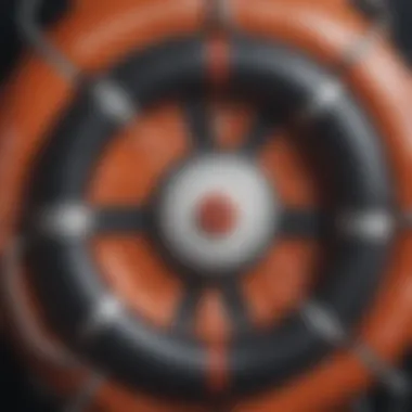 Close-up of a life preserver’s features and materials