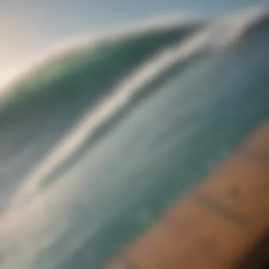 Close-up of a surfboard designed for wedge surfing