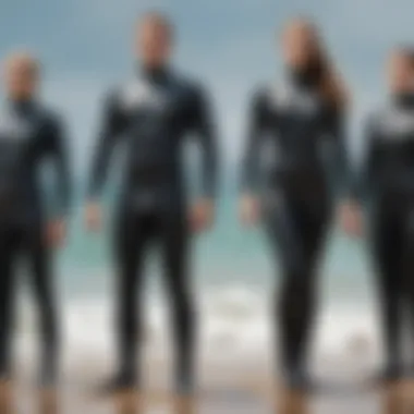 Visual representation of different body types and wetsuit compatibility