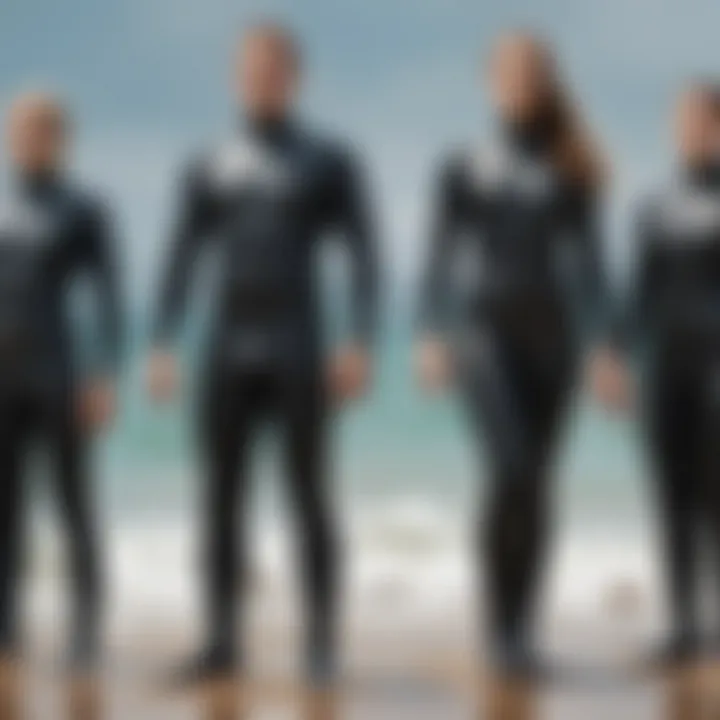 Visual representation of different body types and wetsuit compatibility