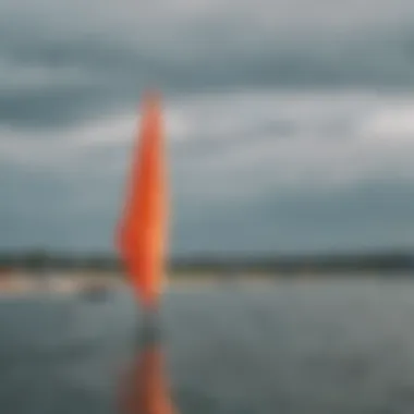 Windsock Setup at Watersports Venue Windsock installation at a watersports facility